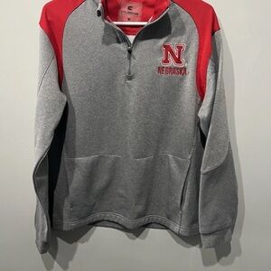 Colosseum Nebraska Cornhuskers grey quarter zip sweatshirt Size M